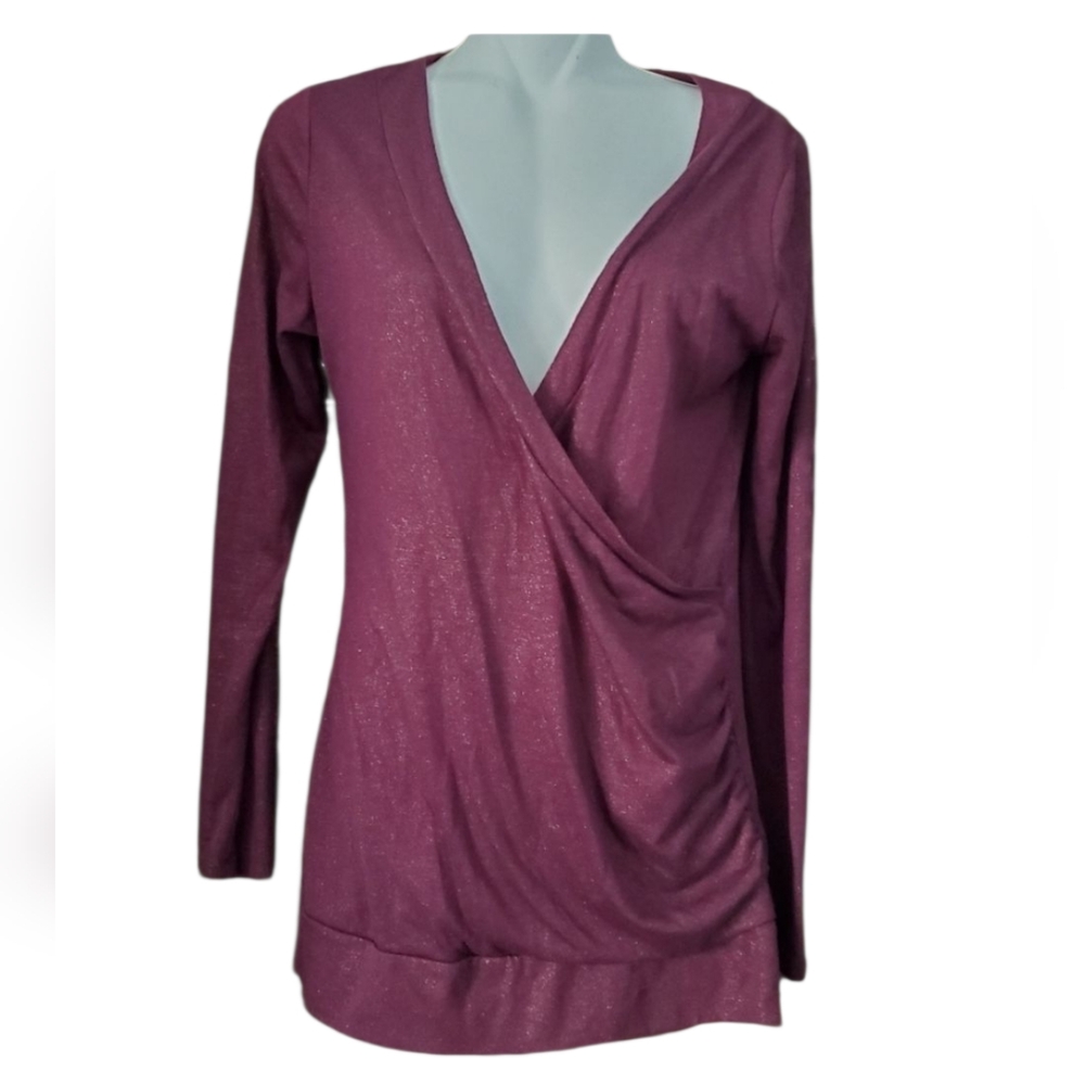 Vanity Purple Long Sleeve Wrap Top